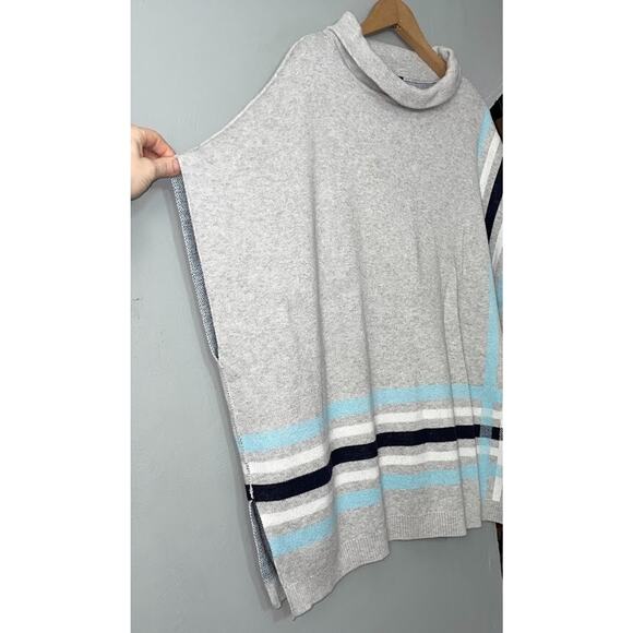 Talbots Size M L Gray Sabrina Slouchy Poncho Sweater Preppy Coastal Casual - Picture 5 of 9